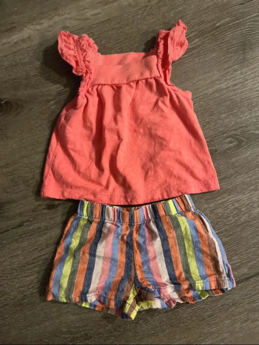 Carter's Coral Ruffle Strap Tank Top